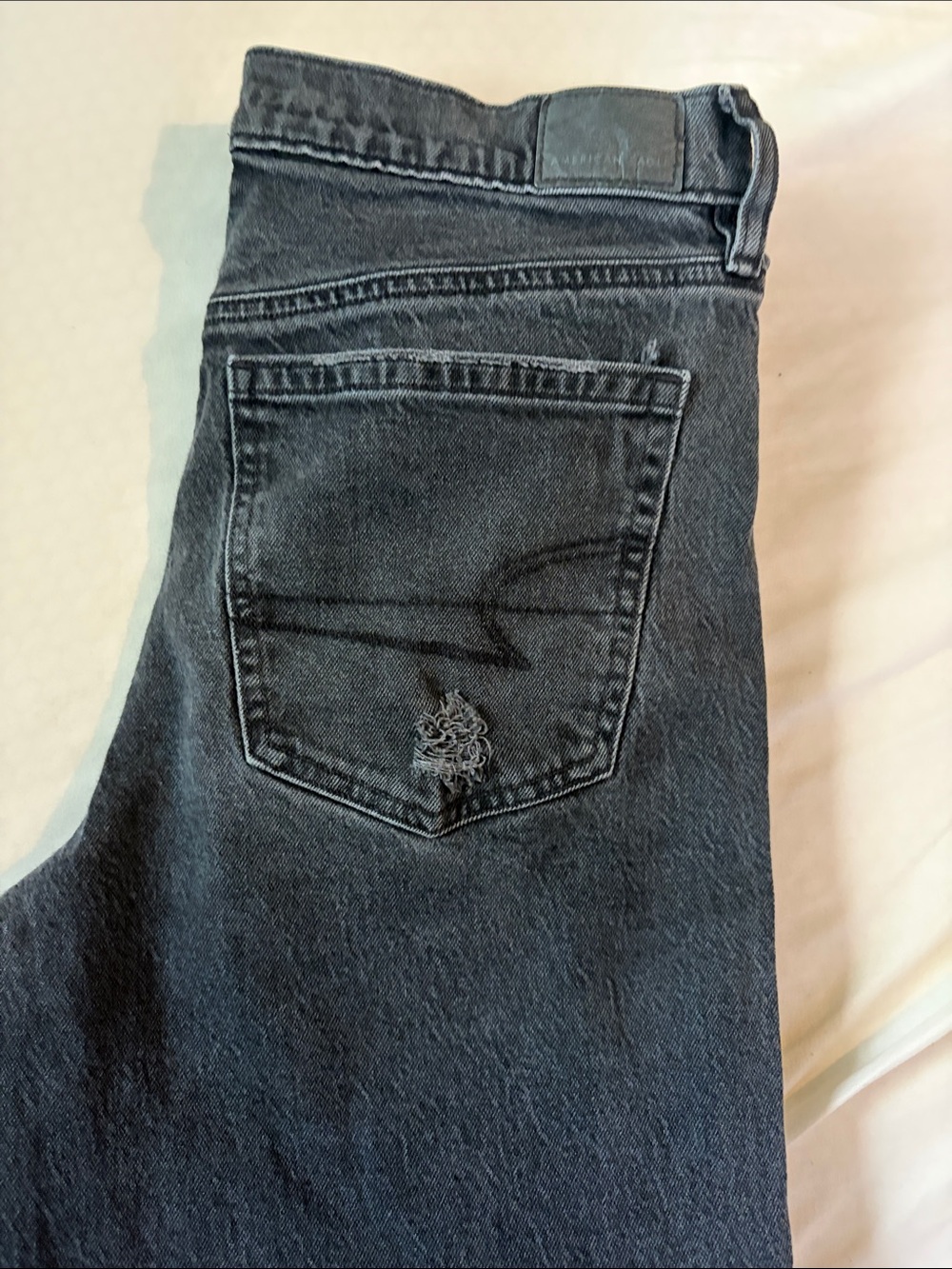 American Eagle Outfitters Slim Straight Black Washed Jeans